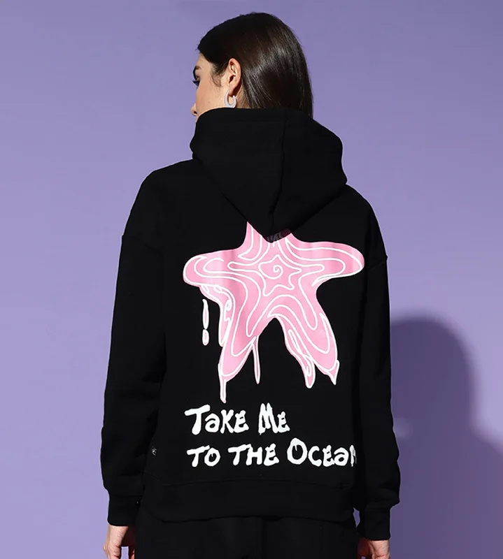 TAKE ME TO THE OCEAN Hoodie Neck Oversized Sweatshirt