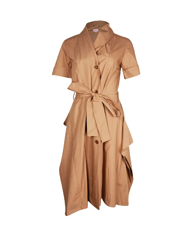 Vivienne Westwood Asymmetric Buttoned Dress in Brown Cotton