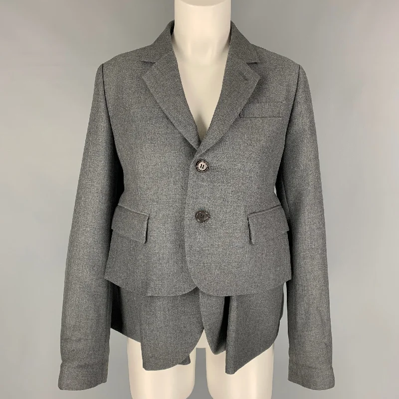 Noir KEI NINOMIYA Size M Grey Wool  Mohair Layered Jacket