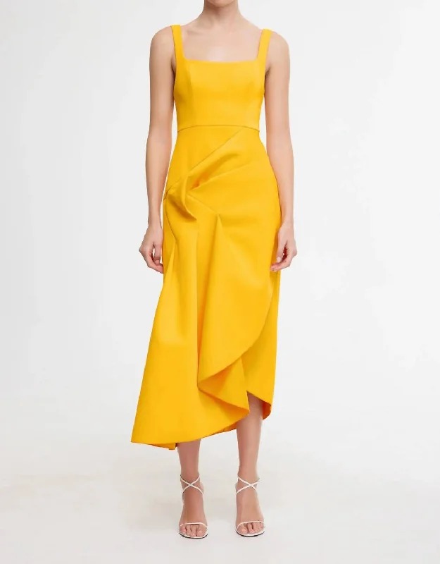 Hewton Midi Dress In Marigold