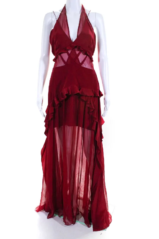 Prabal Gurung Halter Slip Maxi Gown