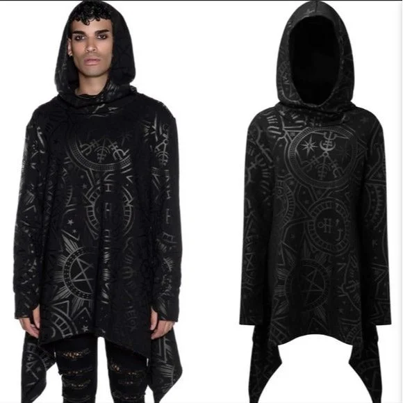 Occult Luxury Occultum Longline Hoodie | Gothic Black Unisex