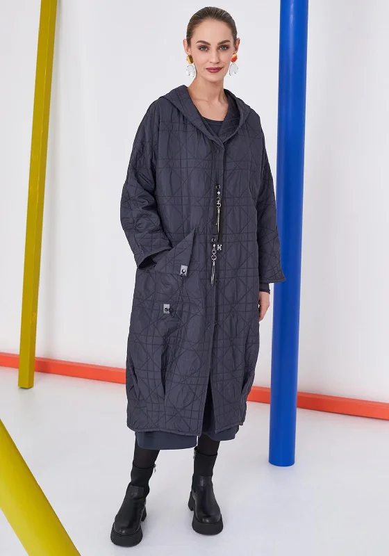 Naya Oversized Quilted Coat, Navy