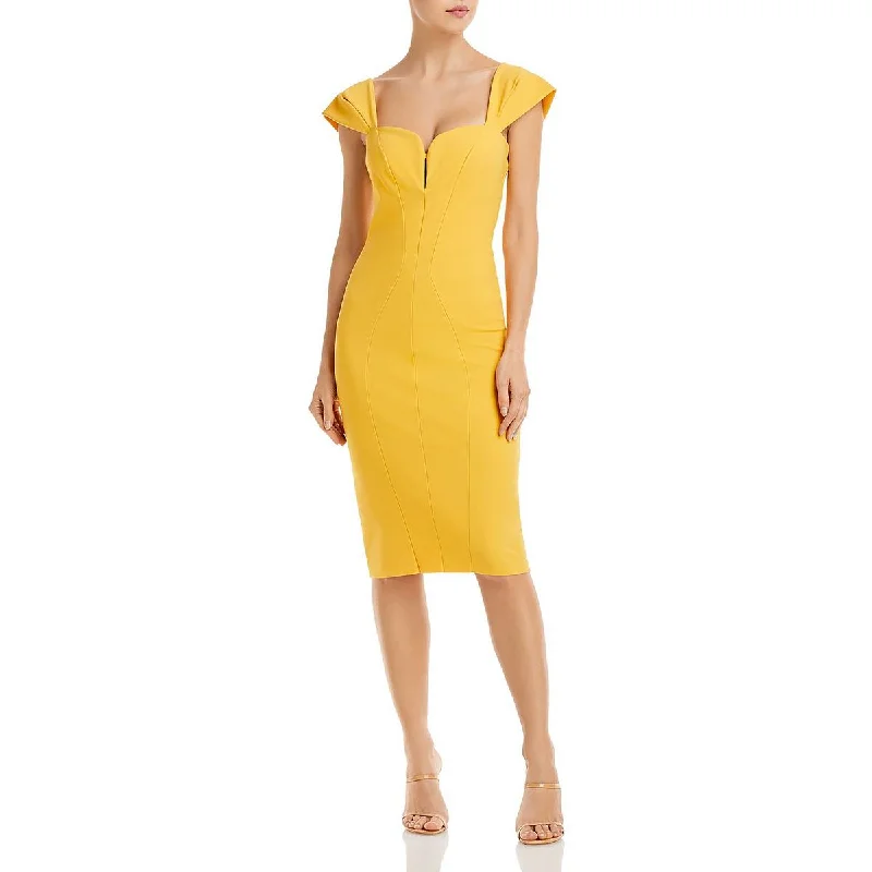 Womens Stretch Cap Sleeve Bodycon Dress