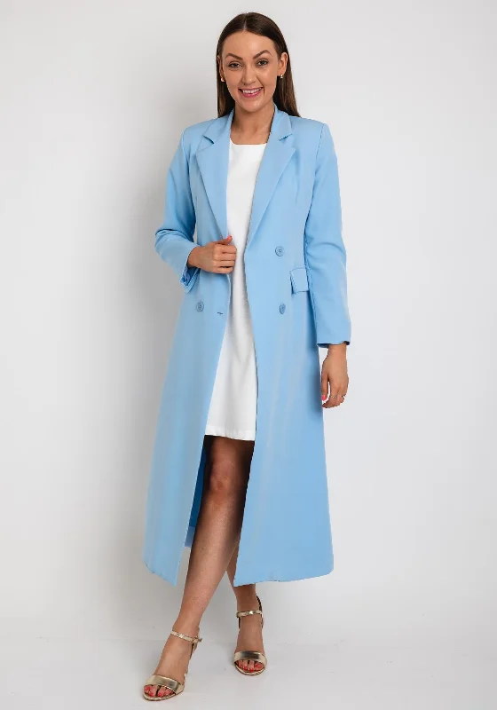 The Sofia Collection Long Blazer, Baby Blue