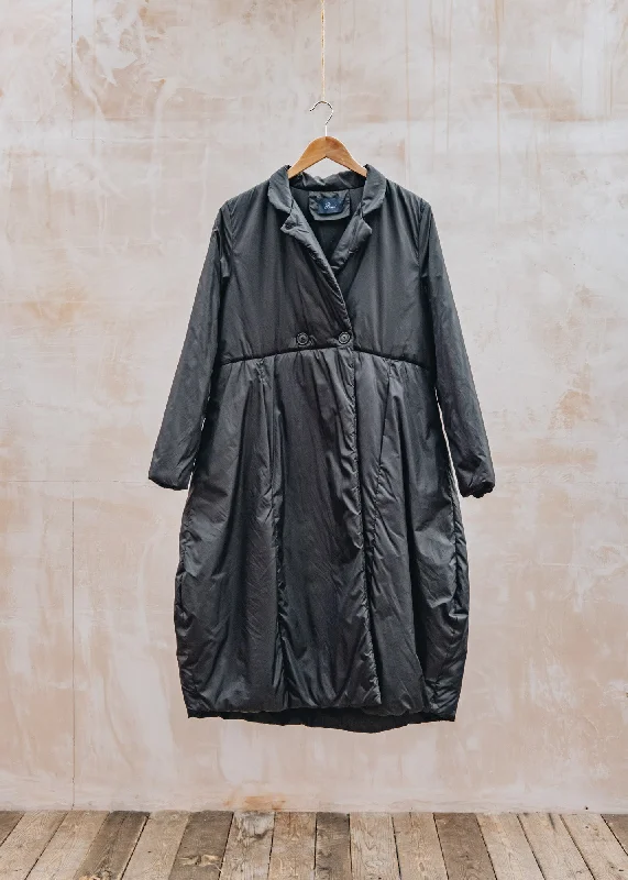 Tulip Mandarin Collar Dress Coat in Black