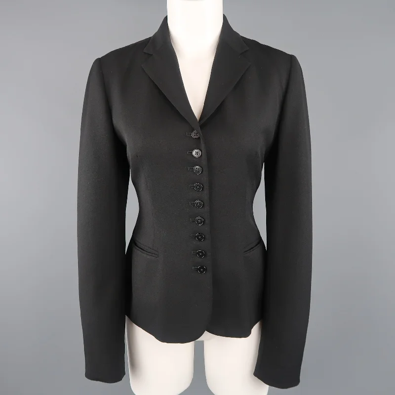 RALPH LAUREN Size 8 Black Notch Lapel 9 Button Sport Jacket