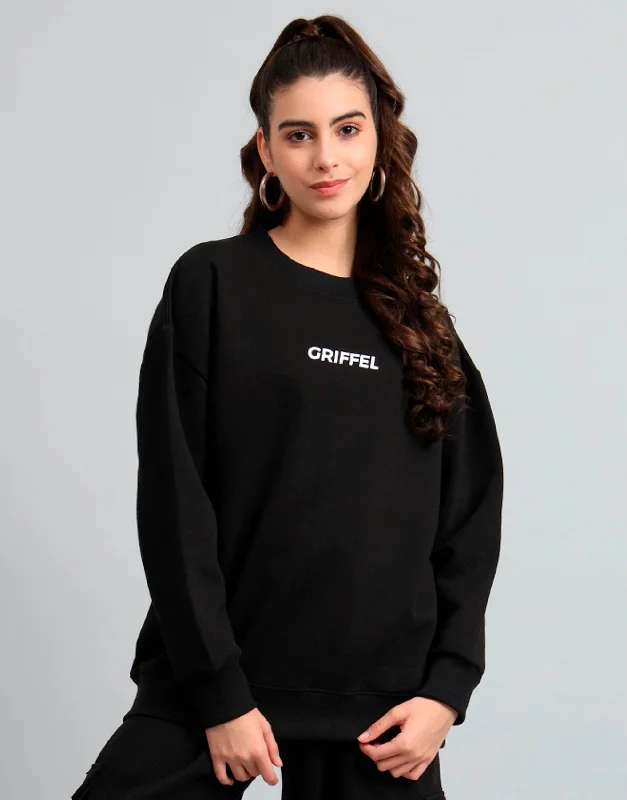 Basic Logo Print Oversized Hoodie