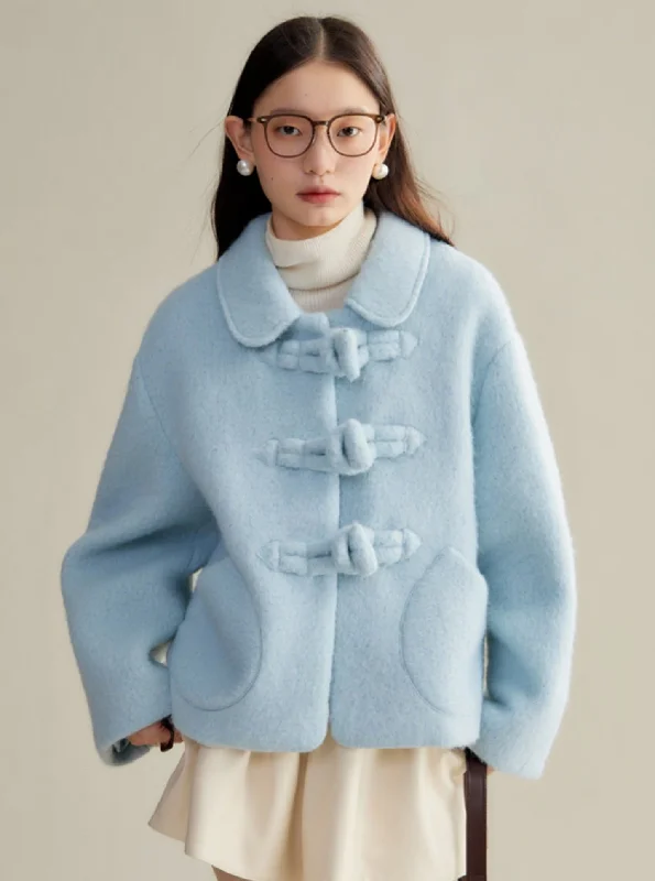 Sweet Pastel Blue Wool Coat