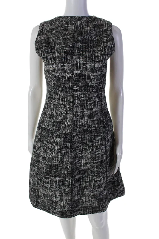 Lafayette 148 New York Womens Sleeveless Middle Zip Dress Multicolored