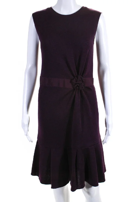 Giambattista Valli Womens Sleeveless A Line Sweater Dress Purple