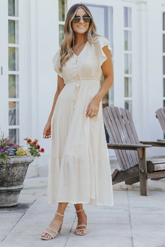 Celine Crochet Lace Tiered Boho Midi Dress - FINAL SALE