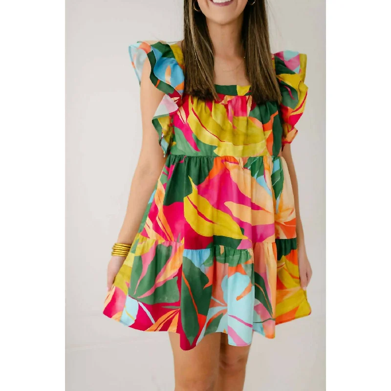 Kyra Mini Dress In Tropical Print