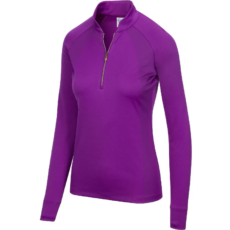 Greg Norman Women's Long Sleeve Tonal Placement Print Polo