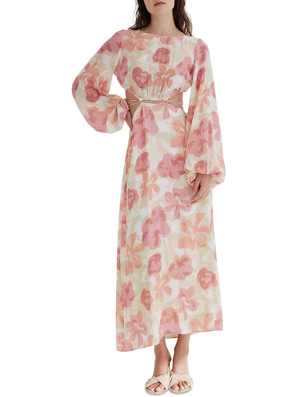 Womens Floral Long Maxi Dress