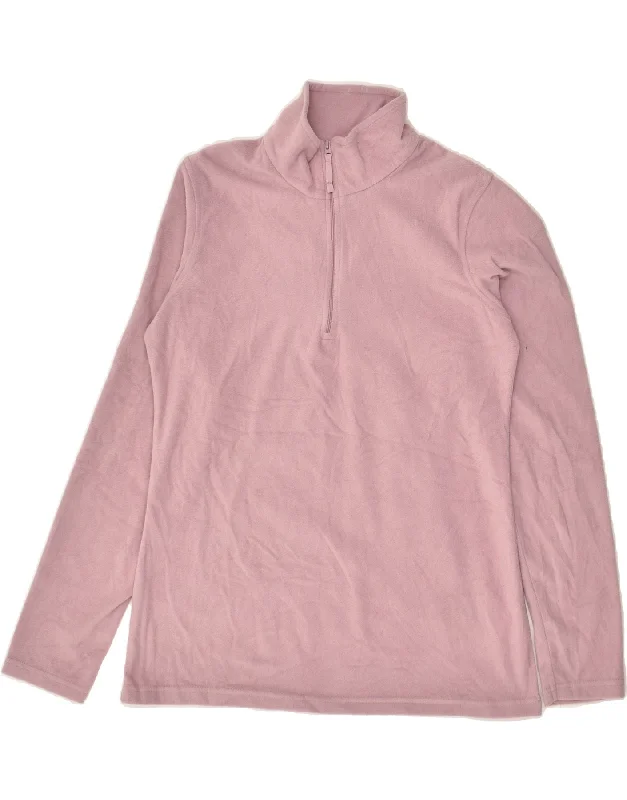 MOUNTAIN WAREHOUSE Womens Zip Neck Fleece Jumper UK 14 Medium Pink