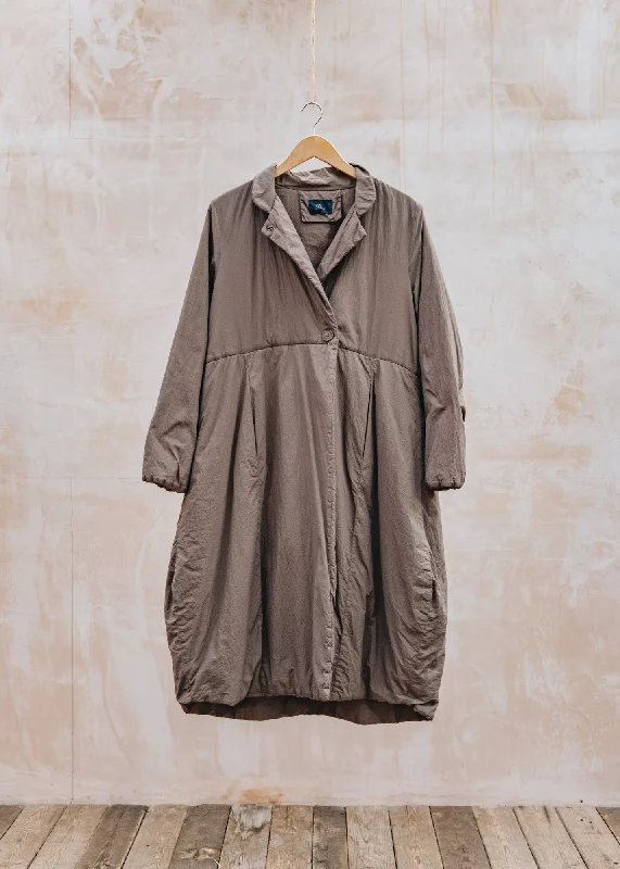 Tulip Mandarin Collar Dress Coat in Iron