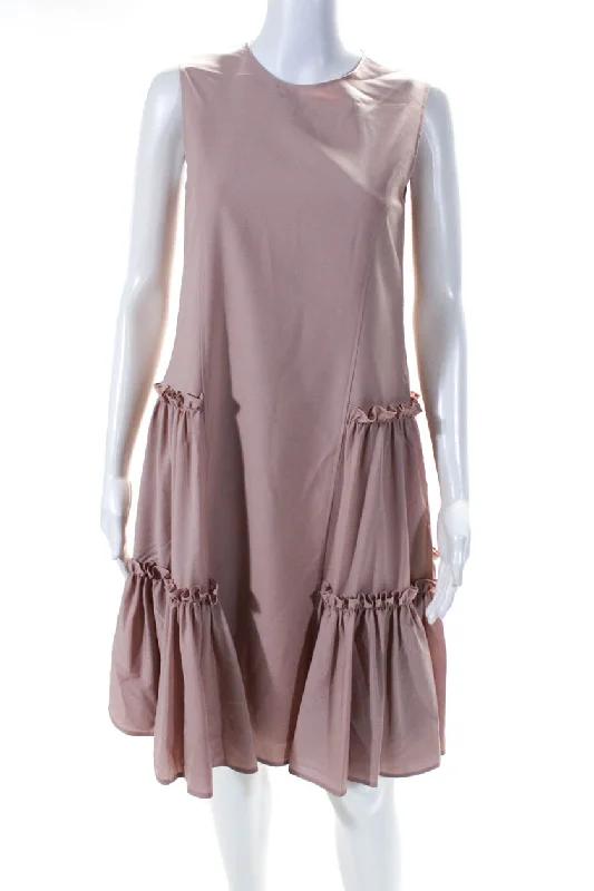 Adeam Womens Ruched Dress Mauve Pink