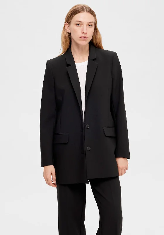 Selected Femme Rita Relaxed Long Blazer, Black