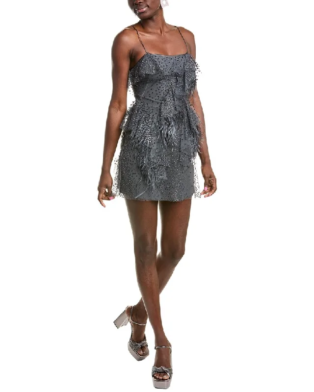 Alberta Ferretti Glitter Mesh Mini Dress