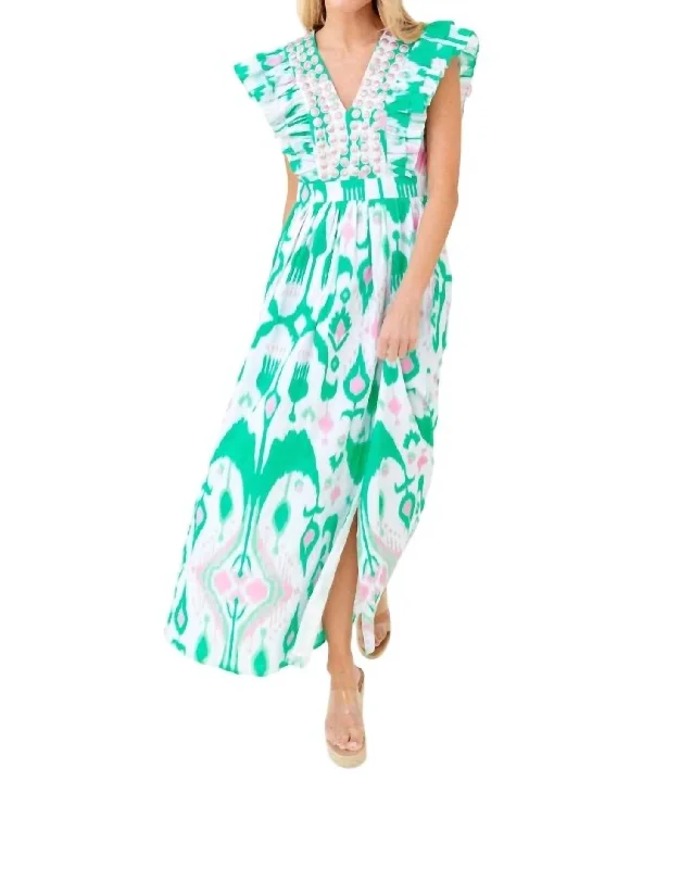 Stacey Dress In Worth Avenue Ikat