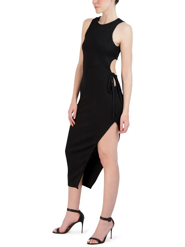 Womens Asymmetric Cut-Out Bodycon Dress