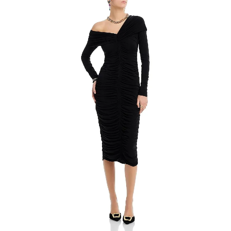 Marie Womens Long Sleeve Midi Cocktail And Party Dress