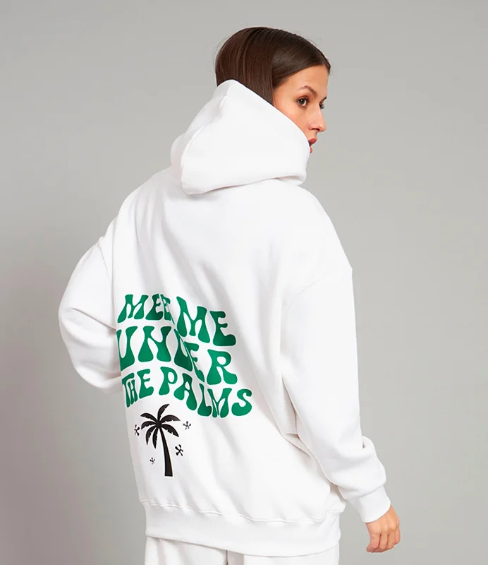 Meet Me Under the Palms Tree Print Oversized Hoodie