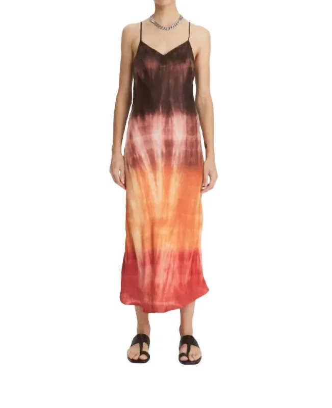 Tortuguitas Isabel Slip Dress In Brick Ombre