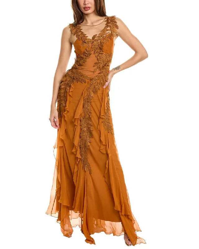 Alberta Ferretti Silk Chiffon Gown